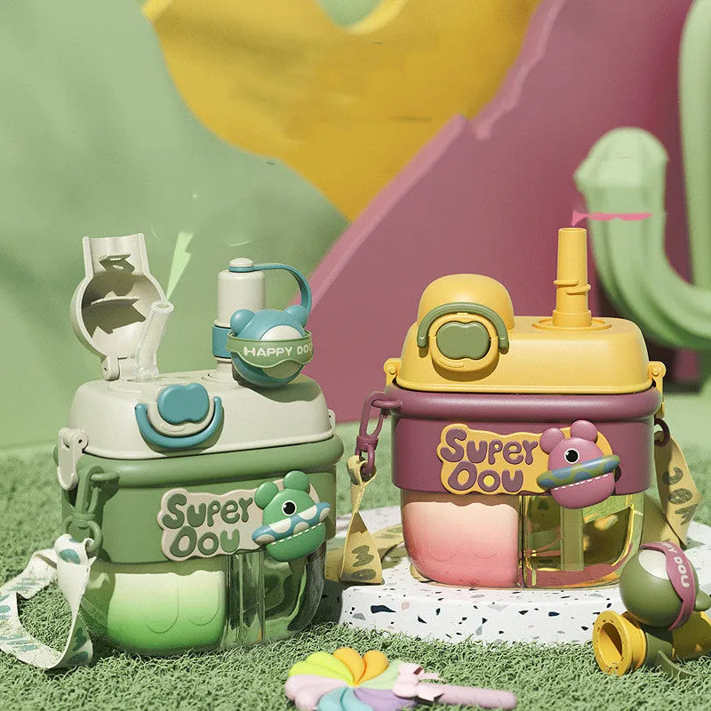 Double Drinking Plastic Cup With Rope Outdoor Portable - Bellarte Enchanté Double Drinking Plastic Cup With Rope Outdoor Portable